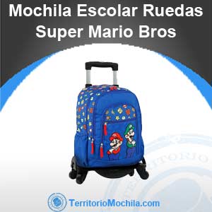 mejor mochila escolar con ruedas de Super Mario Bros
